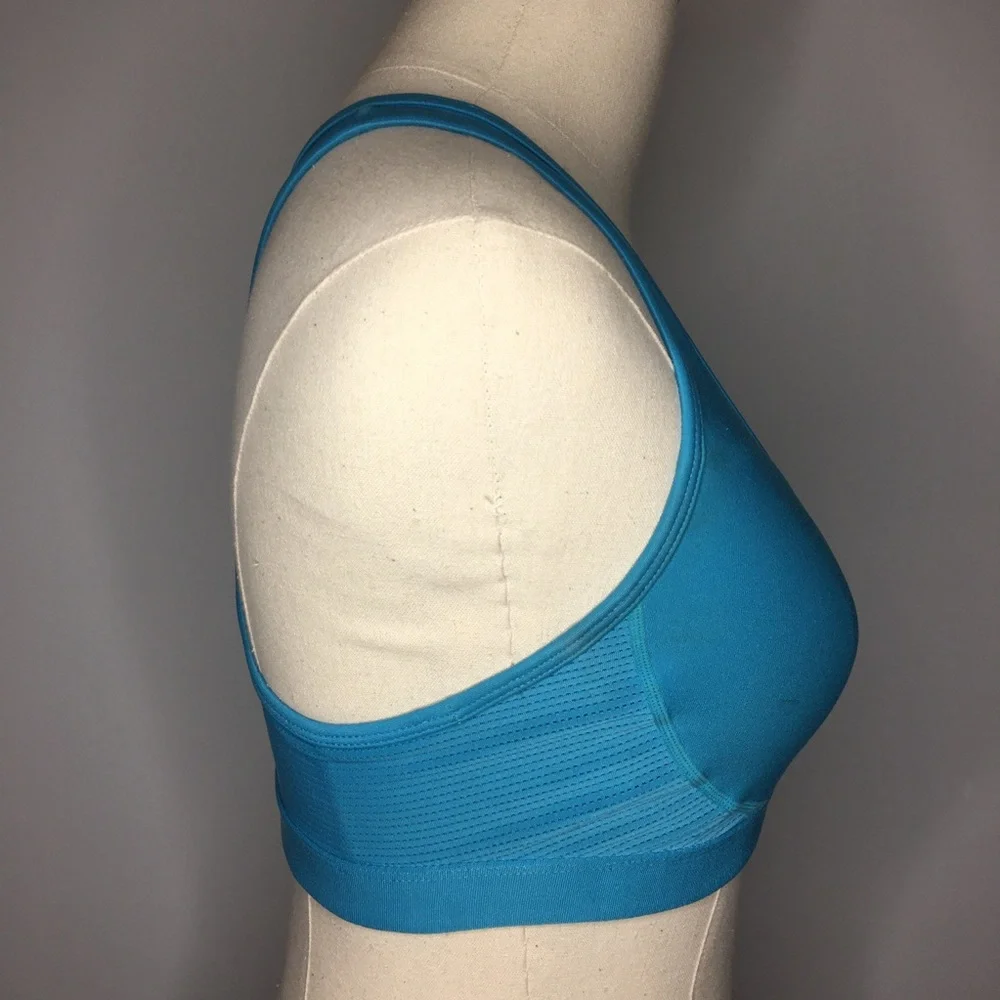 NIKE Turquoise Blue Racer Back Mesh Sports Bra XS Athletic Yoga Sporty